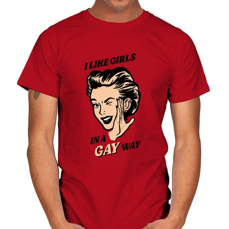 Way Gay - Mens T-Shirts RIPT Apparel Small / Red