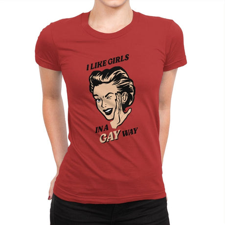 Way Gay - Womens Premium T-Shirts RIPT Apparel Small / Red