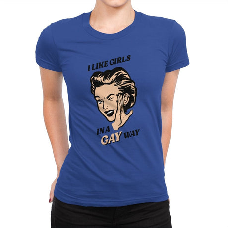 Way Gay - Womens Premium T-Shirts RIPT Apparel Small / Royal