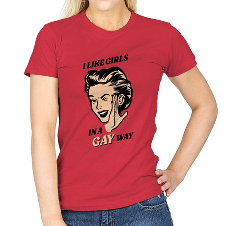 Way Gay - Womens T-Shirts RIPT Apparel Small / Red