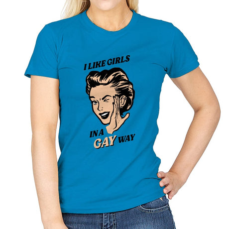 Way Gay - Womens T-Shirts RIPT Apparel Small / Sapphire