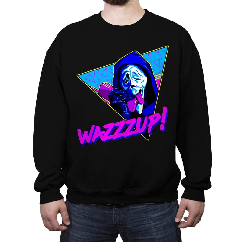 Wazzzup! - Crew Neck Sweatshirt Crew Neck Sweatshirt RIPT Apparel Small / Black