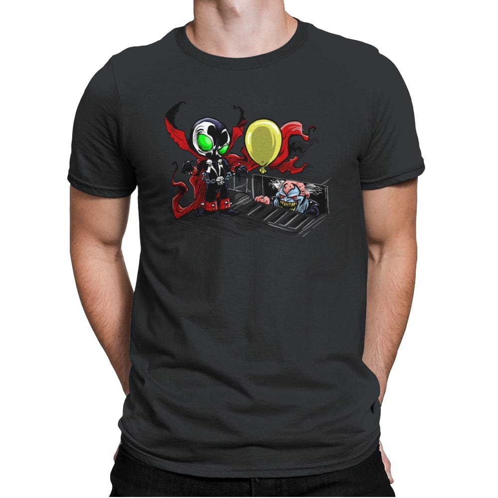 We All Spawns Float Down Here - Mens Premium T-Shirts RIPT Apparel Small / Heavy Metal