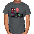 We All Spiders Float Down Here - Mens T-Shirts RIPT Apparel Small / Charcoal