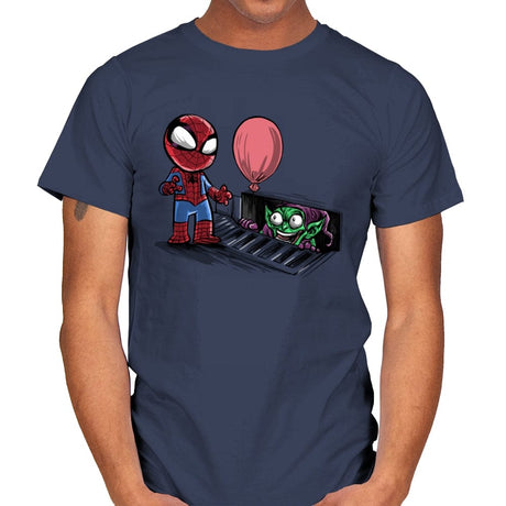 We All Spiders Float Down Here - Mens T-Shirts RIPT Apparel Small / Navy