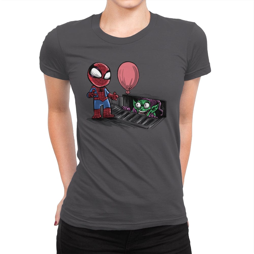 We All Spiders Float Down Here - Womens Premium T-Shirts RIPT Apparel Small / Heavy Metal