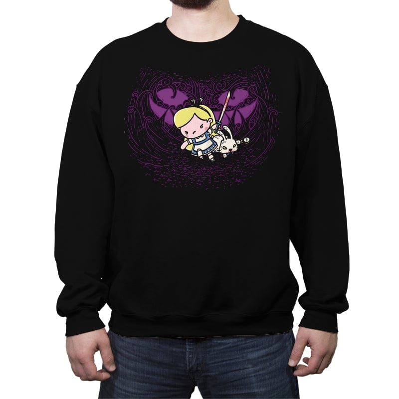We are so Mad Here - Crew Neck Sweatshirt Crew Neck Sweatshirt RIPT Apparel Small / Black