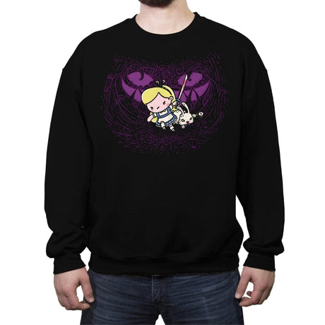 We are so Mad Here - Crew Neck Sweatshirt Crew Neck Sweatshirt RIPT Apparel Small / Black