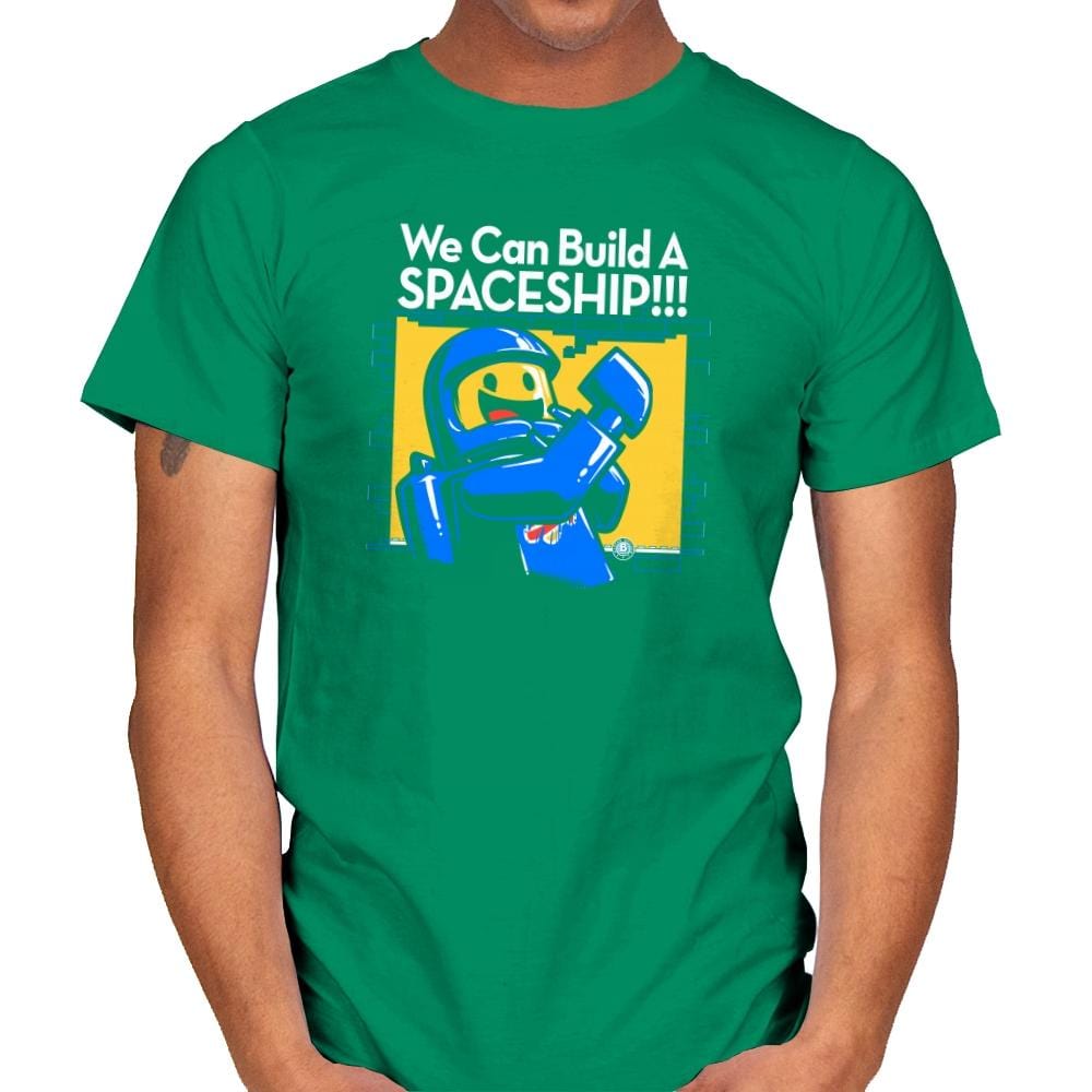We Can Build A SPACESHIP!!! Exclusive - Mens T-Shirts RIPT Apparel Small / Kelly Green
