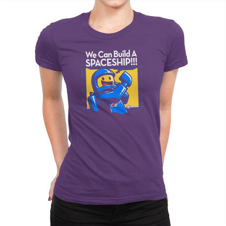 We Can Build A SPACESHIP!!! Exclusive - Womens Premium T-Shirts RIPT Apparel Small / Purple Rush