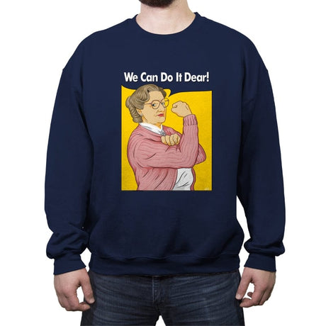 We Can Do It Dear! - Crew Neck Sweatshirt Crew Neck Sweatshirt RIPT Apparel Small / Navy