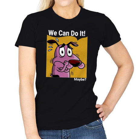 We can do it... maybe? - Womens T-Shirts RIPT Apparel Small / Black