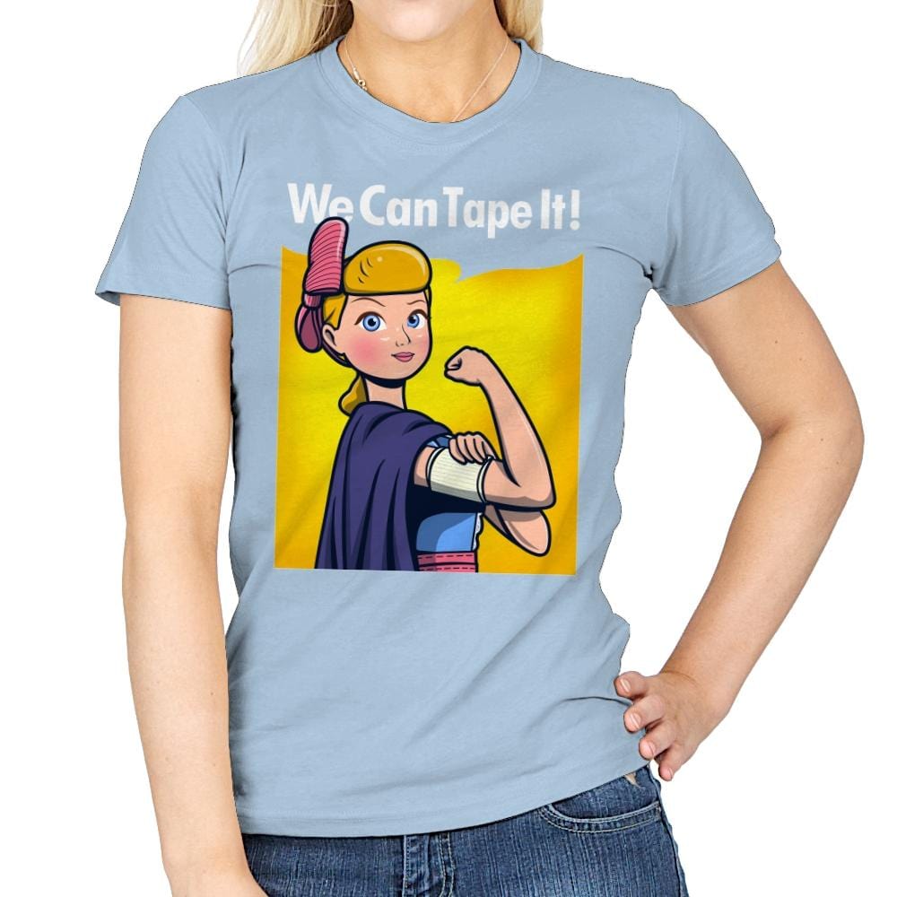 We can tape it! - Womens T-Shirts RIPT Apparel Small / Light Blue