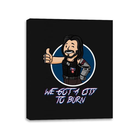 WE GOT A CITY TO BURN - Canvas Wraps Canvas Wraps RIPT Apparel 11x14 / Black