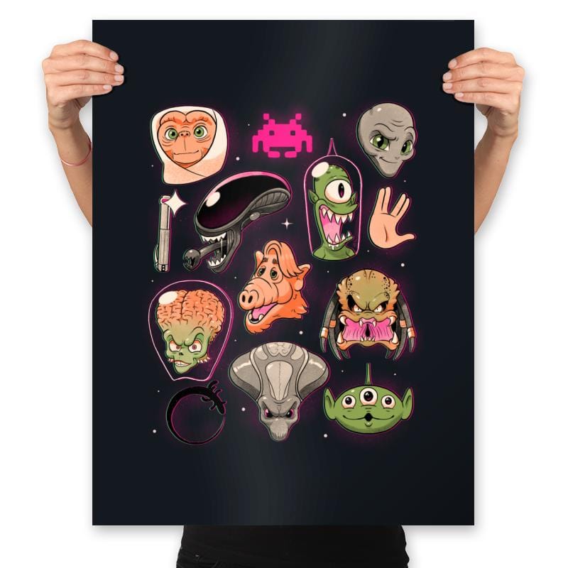 We Love Aliens  - Prints Posters RIPT Apparel 18x24 / Black