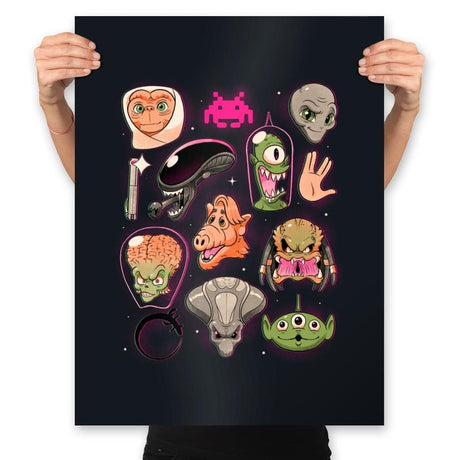 We Love Aliens  - Prints Posters RIPT Apparel 18x24 / Black