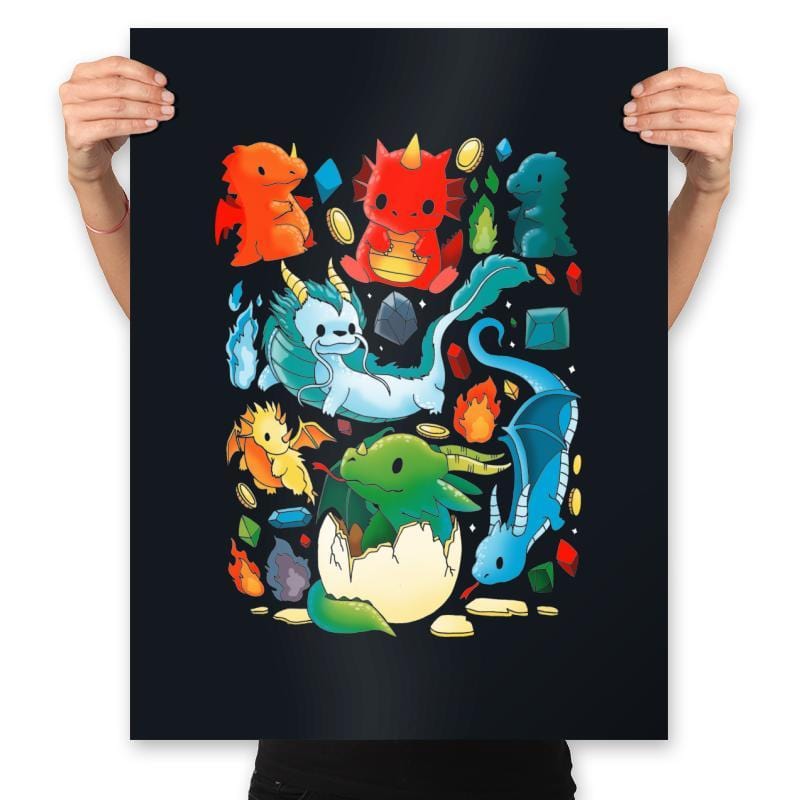 We Love Dragons - Prints Posters RIPT Apparel 18x24 / Black