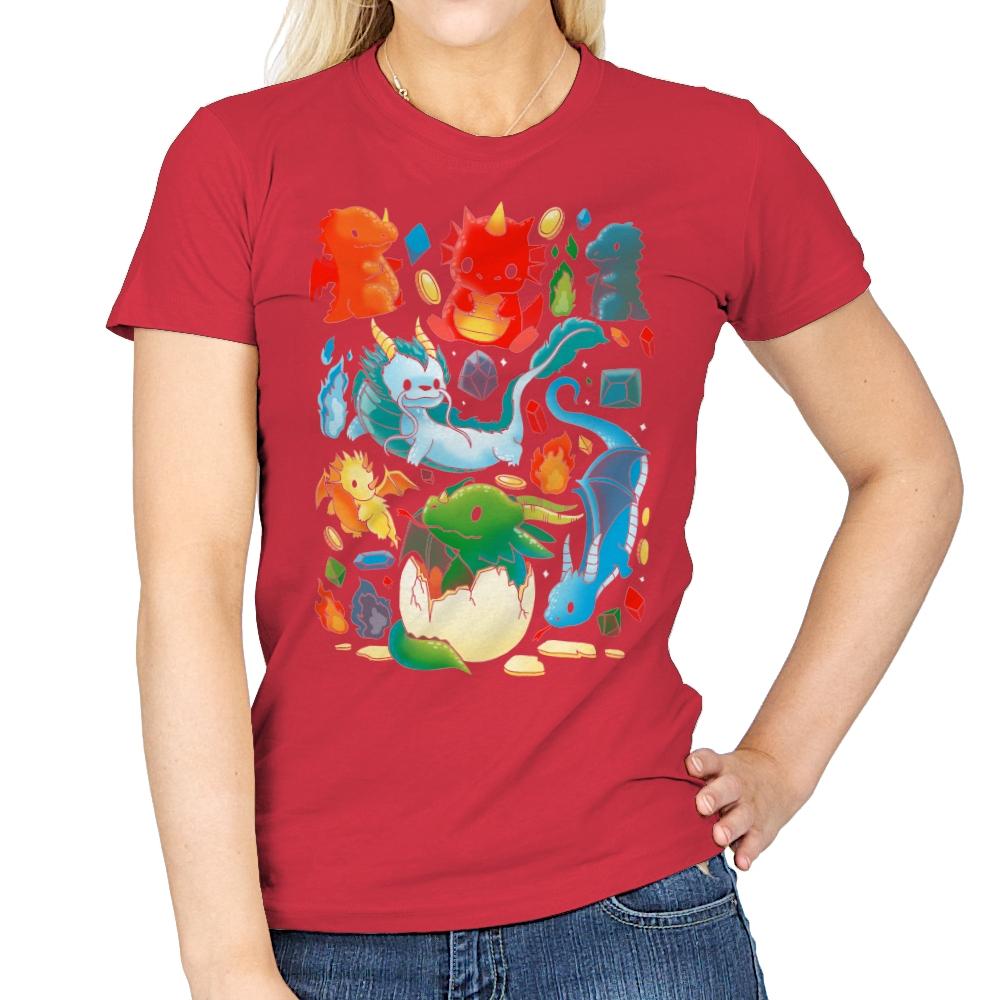 We Love Dragons - Womens T-Shirts RIPT Apparel Small / Red