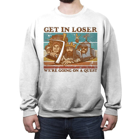 We're Going on a Quest - Crew Neck Sweatshirt Crew Neck Sweatshirt RIPT Apparel Small / White