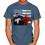 We're Sorry Ms. Parker - Best Seller - Mens T-Shirts RIPT Apparel Small / Indigo Blue