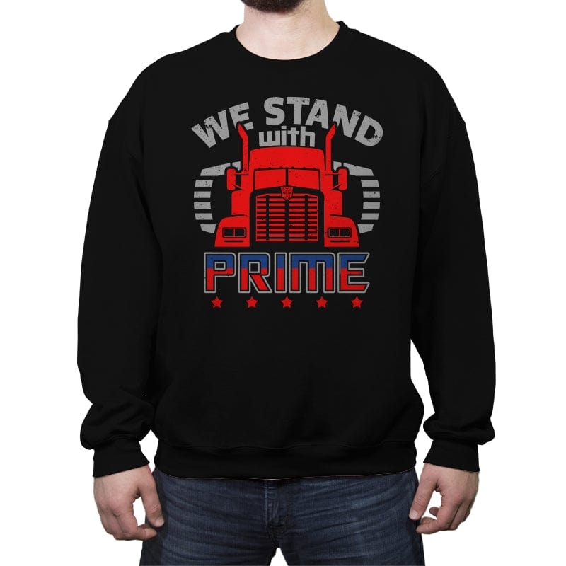 We Stand with Prime - Crew Neck Sweatshirt Crew Neck Sweatshirt RIPT Apparel Small / Black