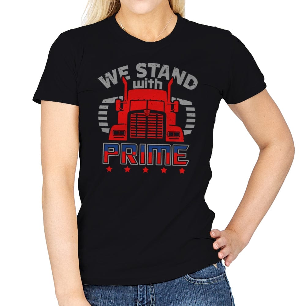 We Stand with Prime - Womens T-Shirts RIPT Apparel Small / Black