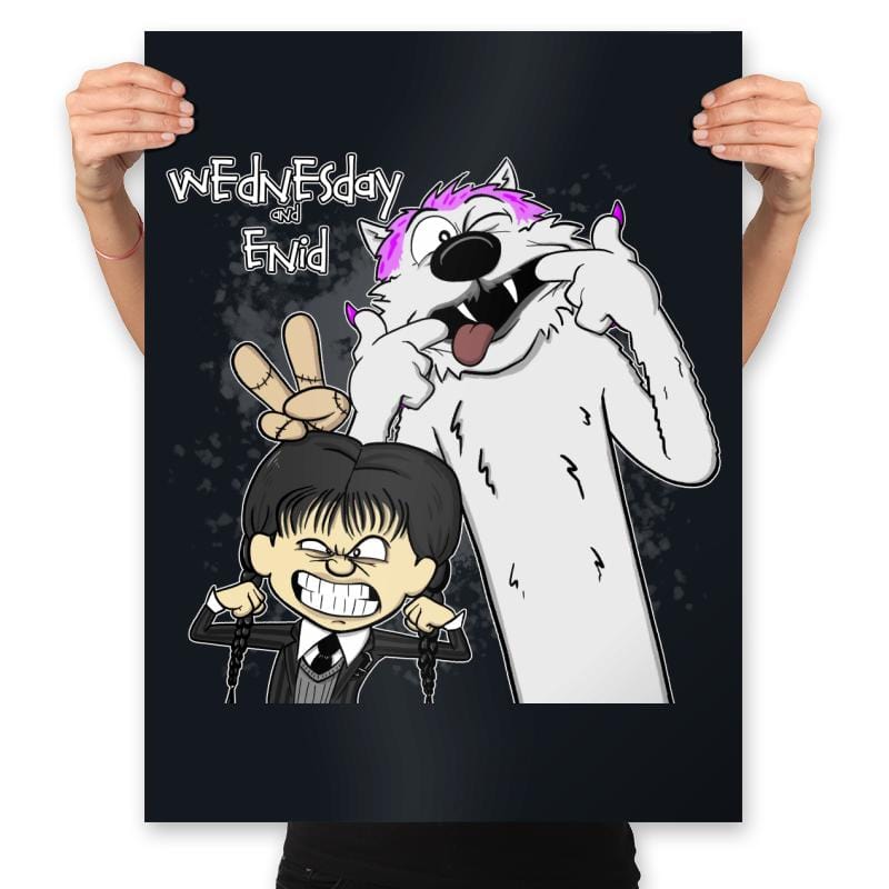 Wednesday & Enid - Prints Posters RIPT Apparel 18x24 / Black