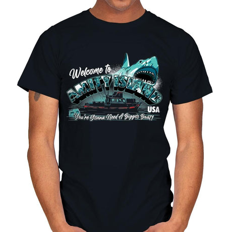 Welcome to Amity Island - Mens T-Shirts RIPT Apparel Small / Black