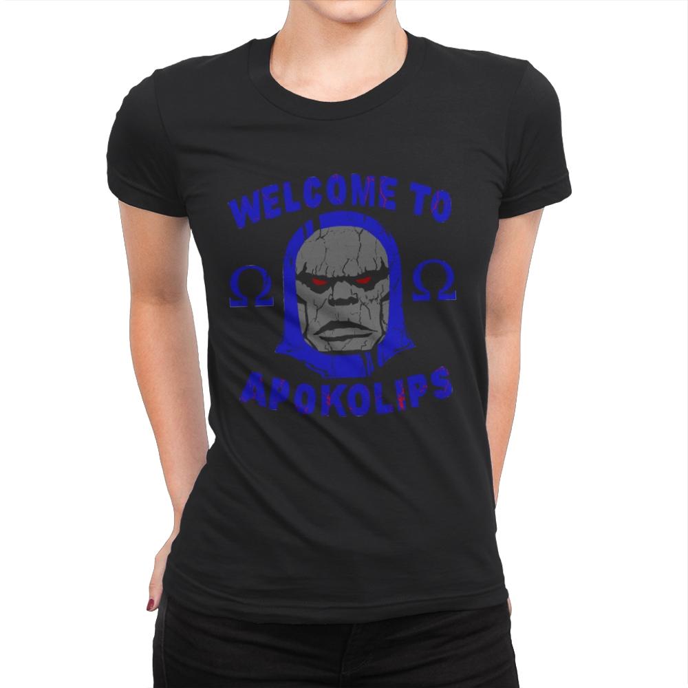 Welcome to Apokolips - Womens Premium T-Shirts RIPT Apparel Small / Black
