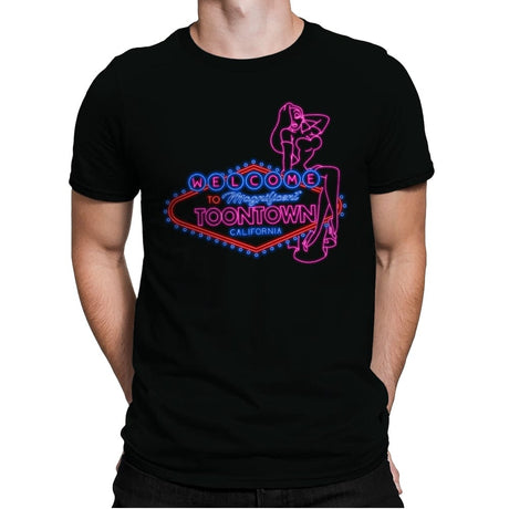 Welcome to Magnificent Toontown - Mens Premium T-Shirts RIPT Apparel Small / Black