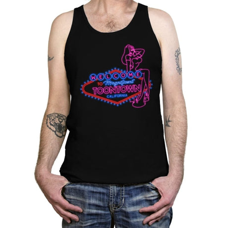 Welcome to Magnificent Toontown - Tanktop Tanktop RIPT Apparel X-Small / Black