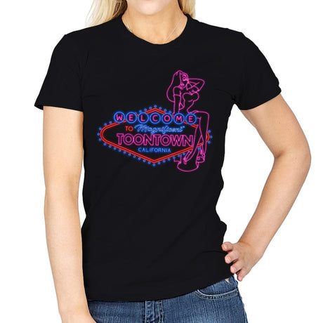 Welcome to Magnificent Toontown - Womens T-Shirts RIPT Apparel Small / Black