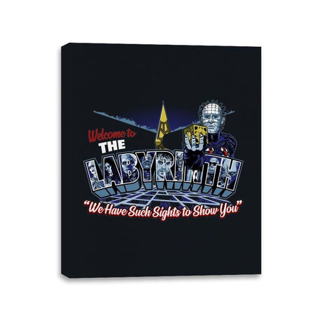 Welcome to The Labyrinth - Canvas Wraps Canvas Wraps RIPT Apparel 11x14 / Black