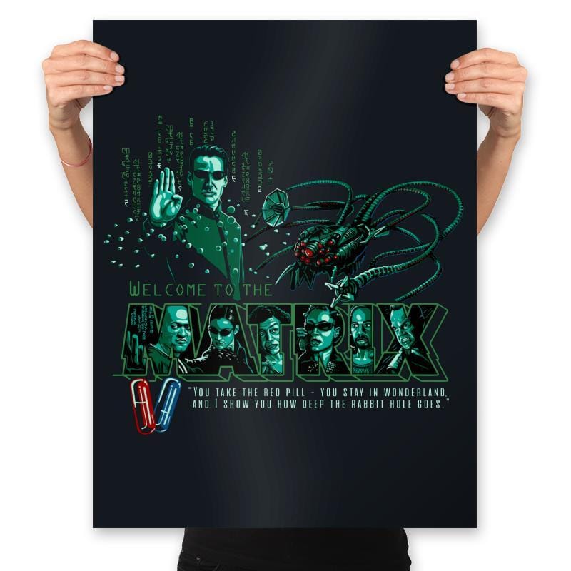 Welcome to The Matrix - Prints Posters RIPT Apparel 18x24 / Black