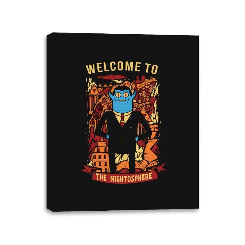Welcome to the Night - Canvas Wraps Canvas Wraps RIPT Apparel 11x14 / Black