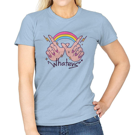 Whatevs! - Womens T-Shirts RIPT Apparel Small / Light Blue