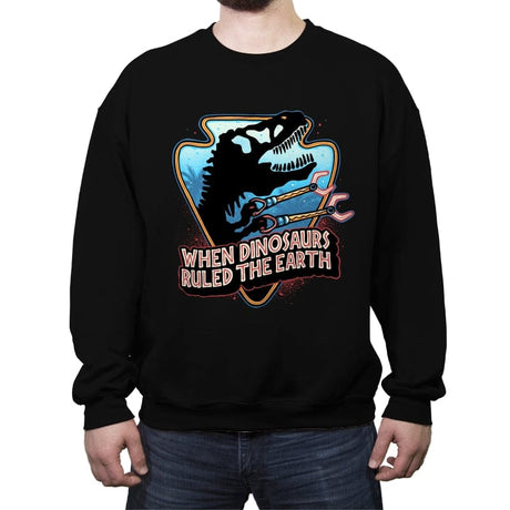 When Dinosaurs Ruled the Earth - Crew Neck Sweatshirt Crew Neck Sweatshirt RIPT Apparel Small / Black