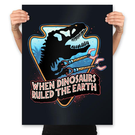 When Dinosaurs Ruled the Earth - Prints Posters RIPT Apparel 18x24 / Black