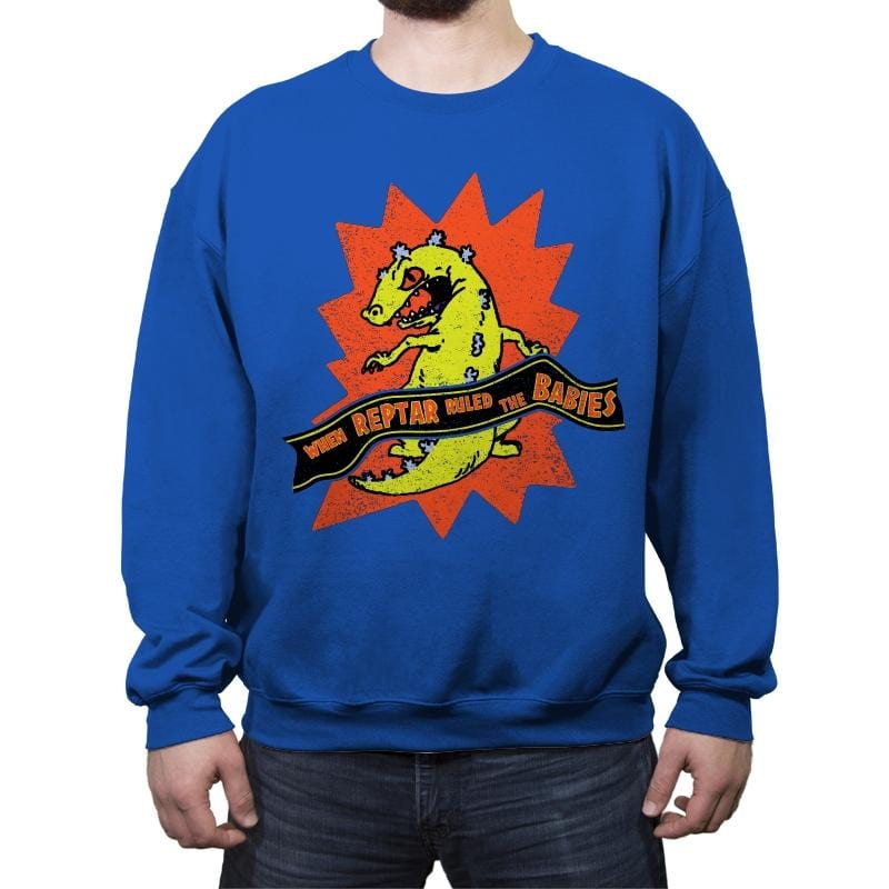 When Reptar Ruled The Babies - Crew Neck Sweatshirt Crew Neck Sweatshirt RIPT Apparel