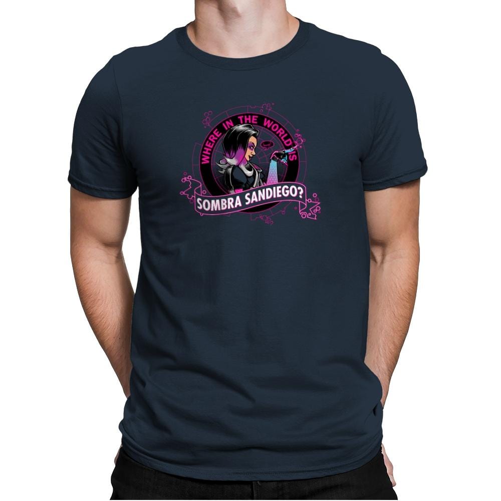 Where in the World is Sombra Sandiego? Exclusive - Mens Premium T-Shirts RIPT Apparel Small / Indigo