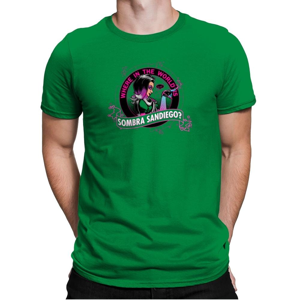 Where in the World is Sombra Sandiego? Exclusive - Mens Premium T-Shirts RIPT Apparel Small / Kelly Green