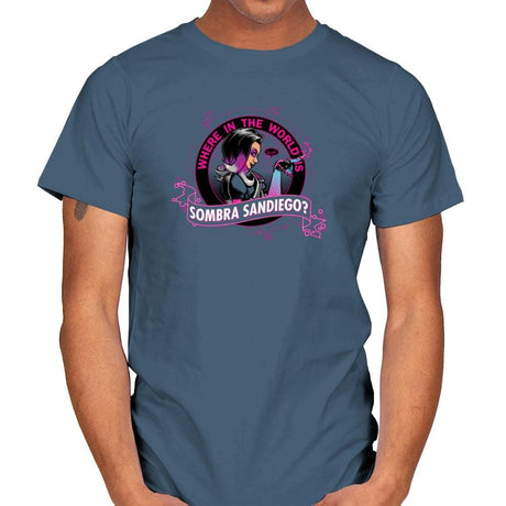 Where in the World is Sombra Sandiego? Exclusive - Mens T-Shirts RIPT Apparel Small / Indigo Blue