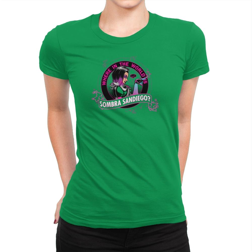 Where in the World is Sombra Sandiego? Exclusive - Womens Premium T-Shirts RIPT Apparel Small / Kelly Green