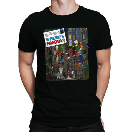 Where's Freddy? - Mens Premium T-Shirts RIPT Apparel Small / Black