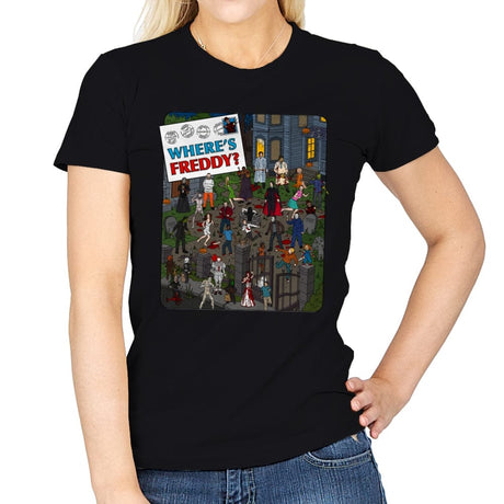 Where's Freddy? - Womens T-Shirts RIPT Apparel Small / Black