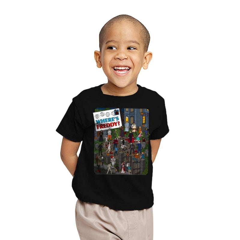 Where's Freddy? - Youth T-Shirts RIPT Apparel X-small / Black