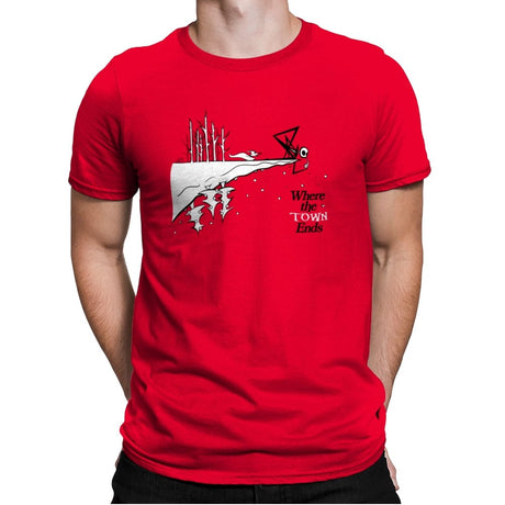 Where the Town Ends - Mens Premium T-Shirts RIPT Apparel Small / Red