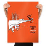 Where The Town Ends - Prints Posters RIPT Apparel 18x24 / Orange