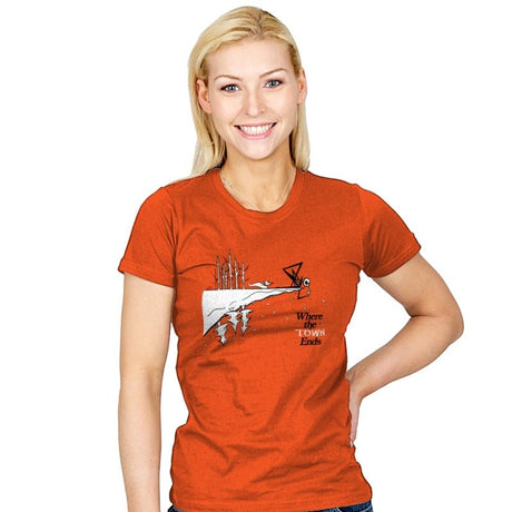Where The Town Ends - Womens T-Shirts RIPT Apparel Small / Orange