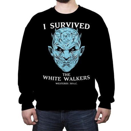 White Walker Survivor - Crew Neck Sweatshirt Crew Neck Sweatshirt RIPT Apparel Small / Black